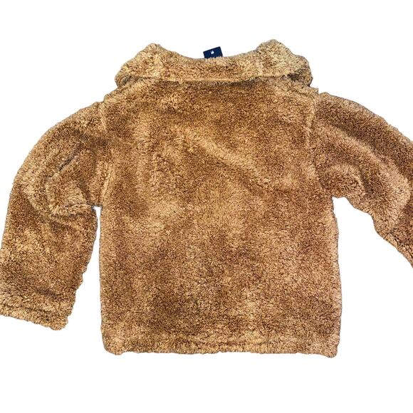 NWT Small Tan Faux Fur Vegan Teddy Jacket Coat Shacket Shaggy Waterfall Brown - Picture 3 of 3